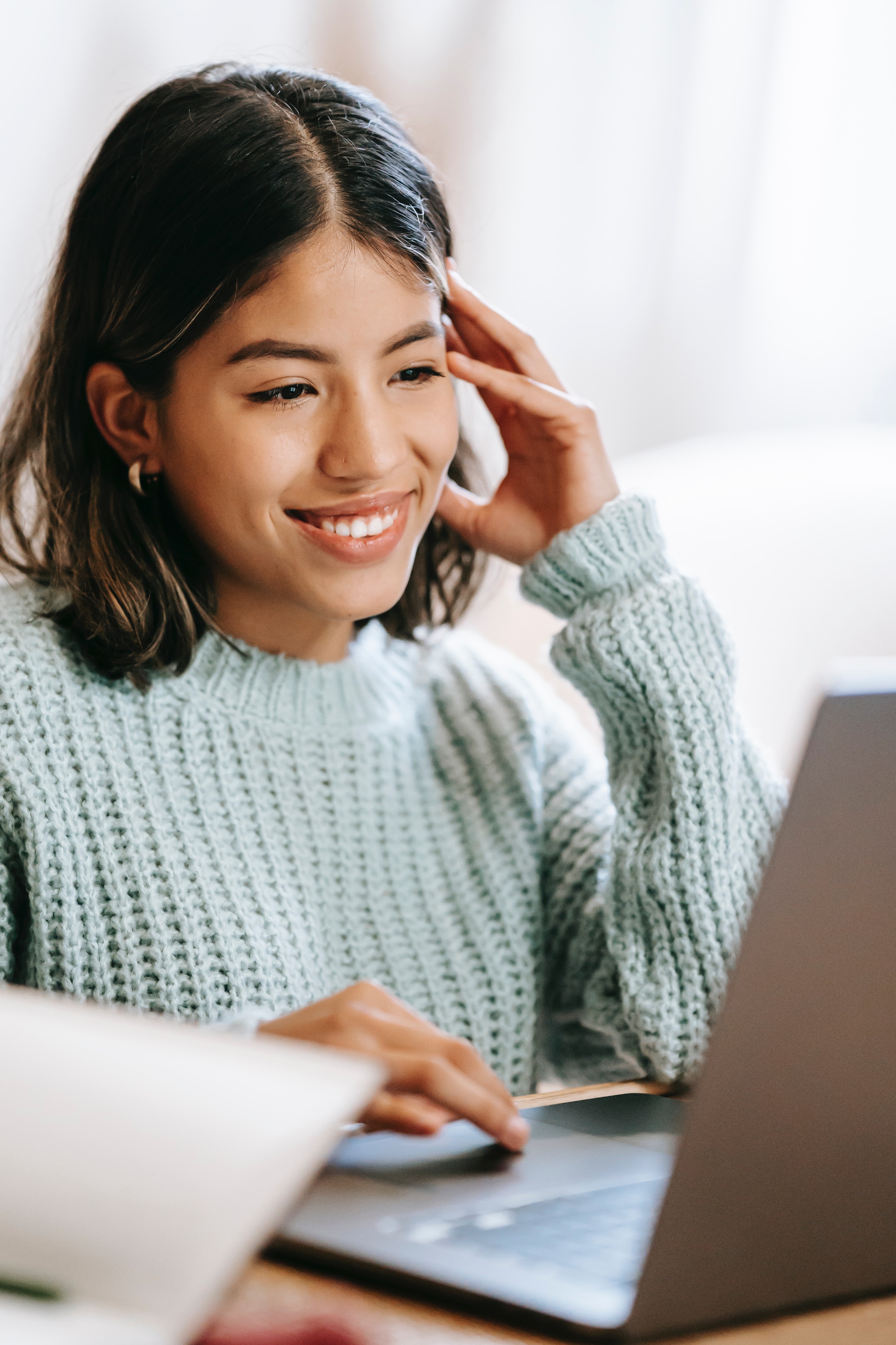 Bipoc woman in computer