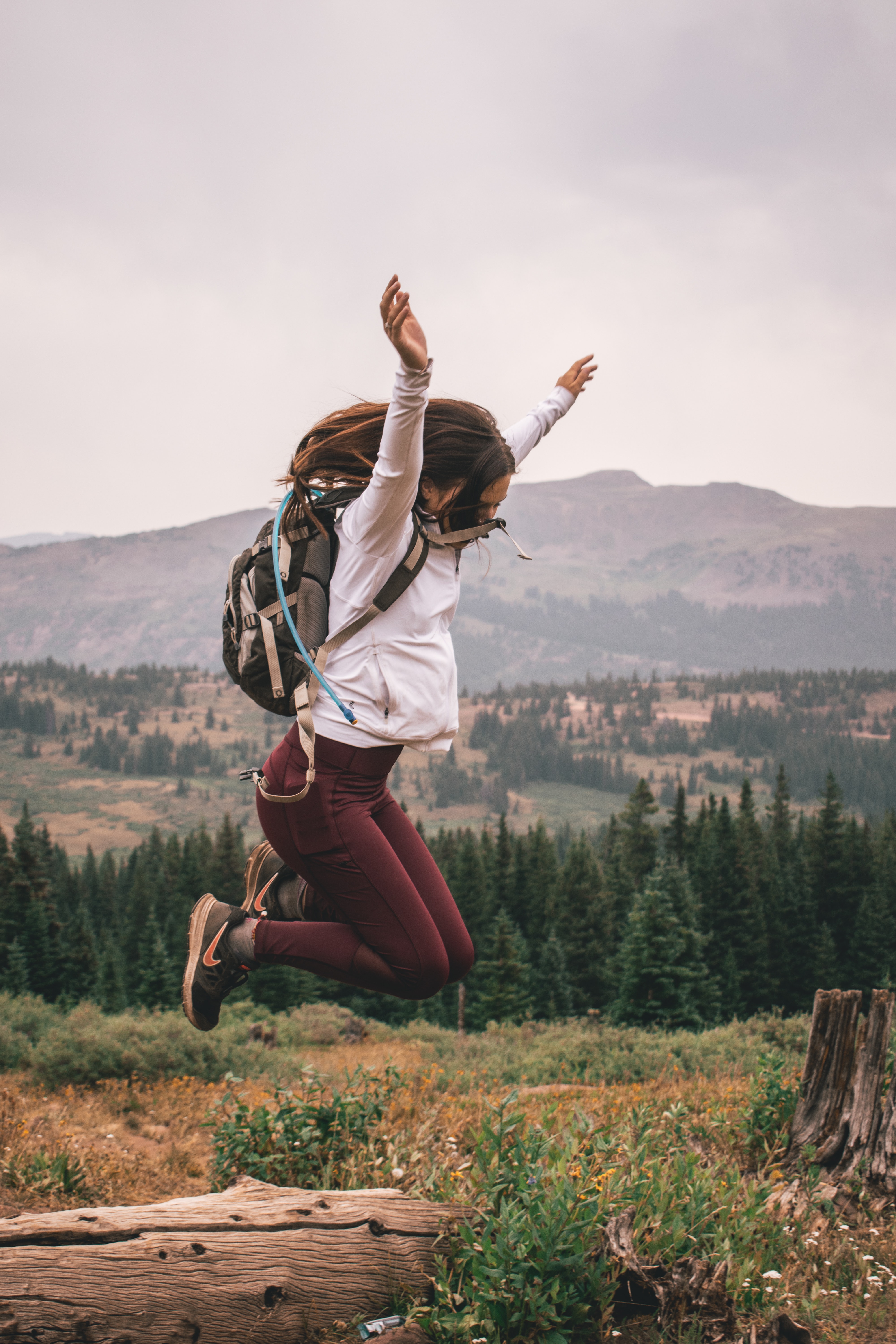 Woman Jumping with Happiness